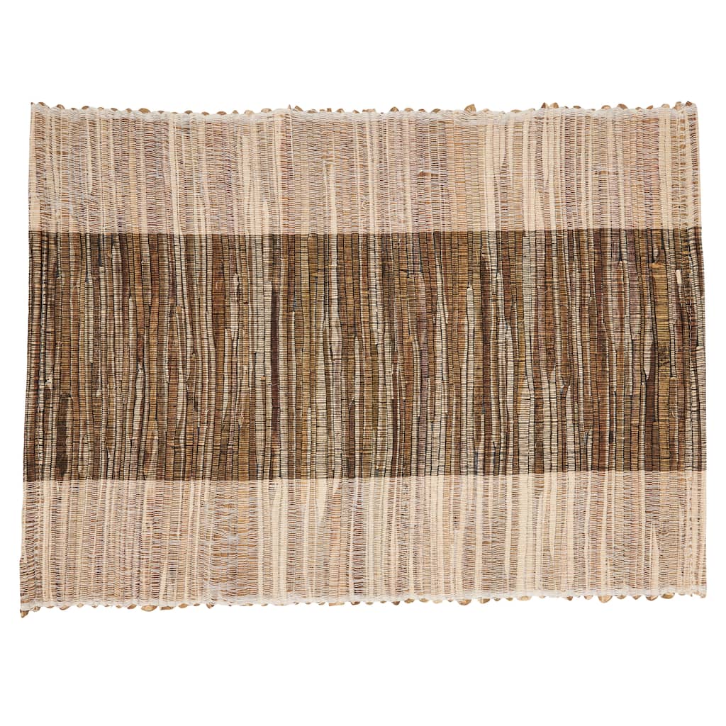 Shimmering Placemats With Banded Design (Set of 4) - 14"x19"