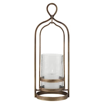 Uttermost Shepherd Brass Candleholder - 7"W x 19.5"H x 6.5"D