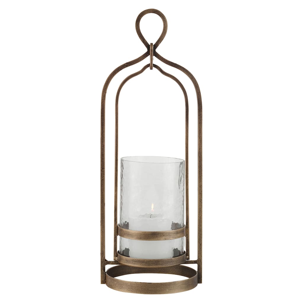 Uttermost Shepherd Brass Candleholder - 7"W x 19.5"H x 6.5"D