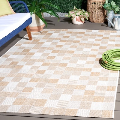 SAFAVIEH Courtyard Ferdous Checkered Waterproof Patio Backyard Rug