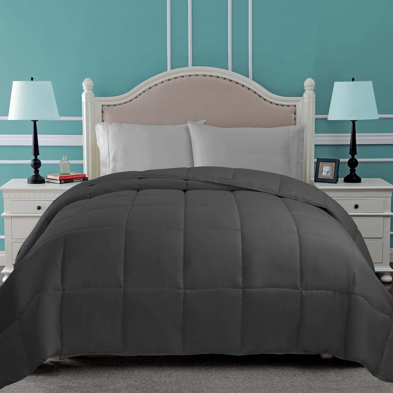 Superior Classic Comforter Reversible Down Alternative Bedding - King - Grey