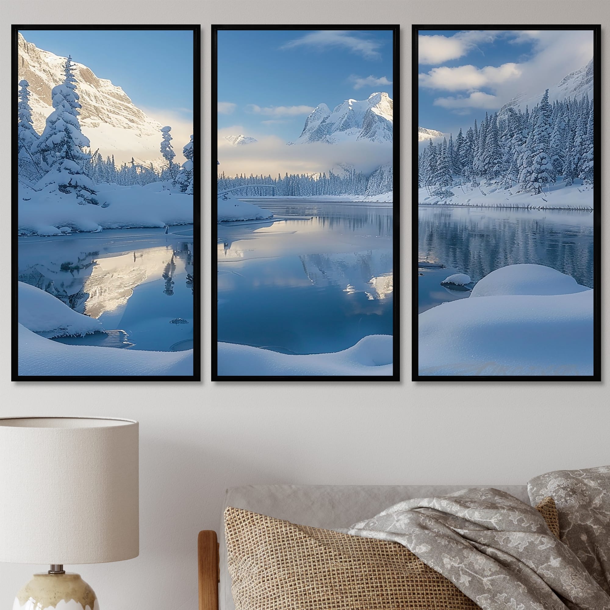 Snow Serenity At The Winter Forest Mountain Lake - Winter