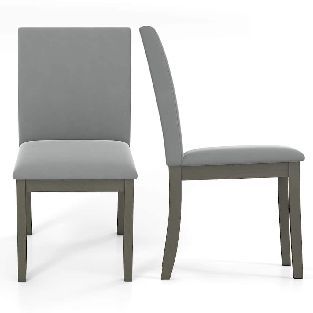 Costway Upholstered Dining Chairs Set of 2/4 with Rubber Wood Legs - See Details
