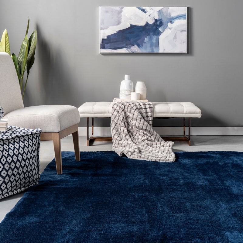 Nuloom Loni SuperiorWash Solid Machine Washable Shag Area Rug