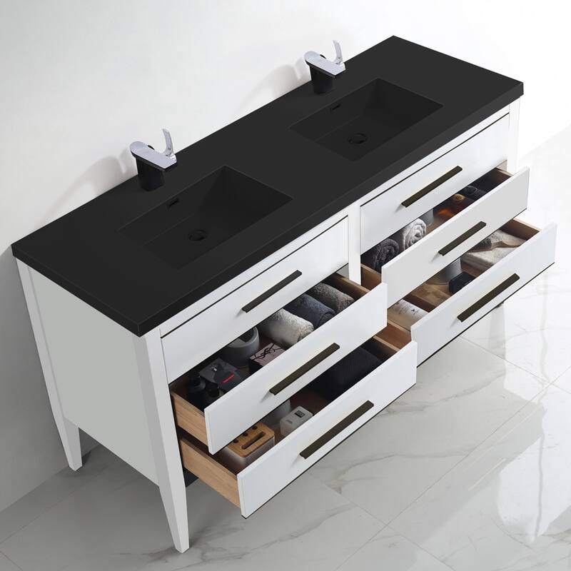 Ayer 60" Double Bathroom Vanity Set