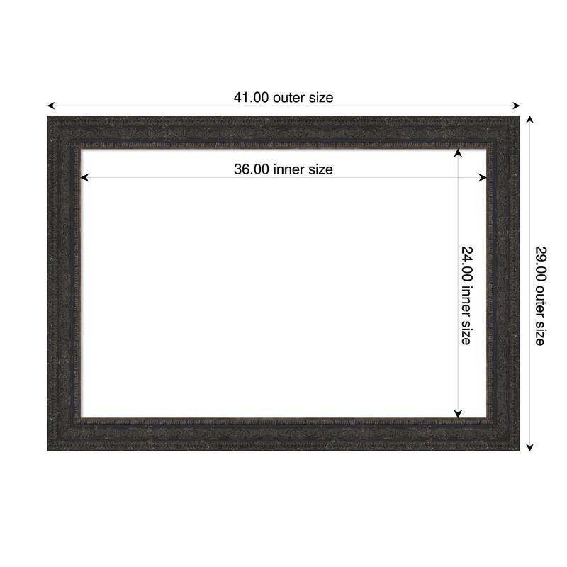 Attic Aged Framed Dry Erase Magnetic Board - 41 x 29 in - Attic Aged Black