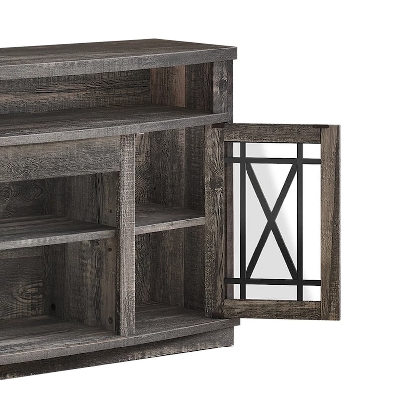 LED 32'' Tall TV Stand for 65/55 In TV with Storage Cabinet - 58 inches