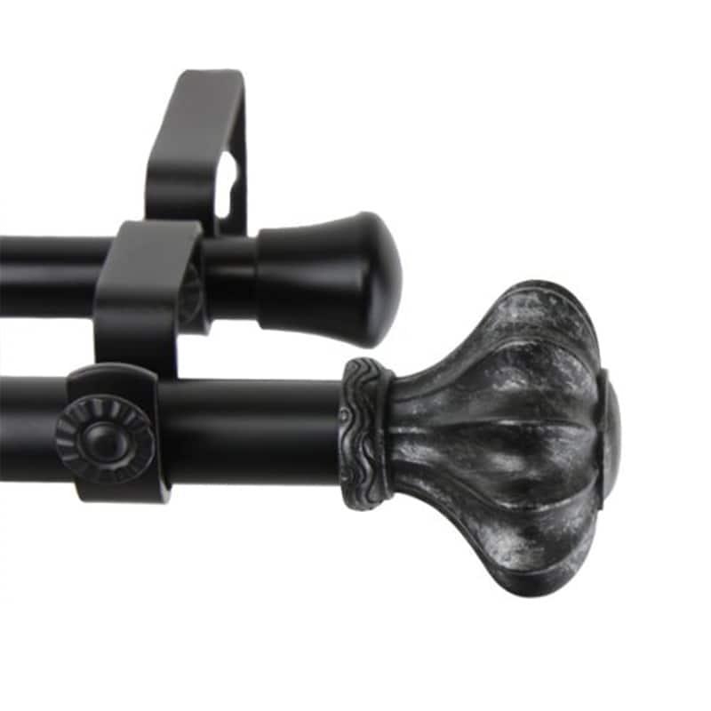 Flair 13-16 inch Double Curtain Rod - Elegant Steel Drapery Rod Set - 170