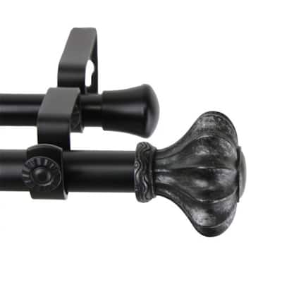 Flair 13-16 inch Double Curtain Rod - Elegant Steel Drapery Rod Set - 170