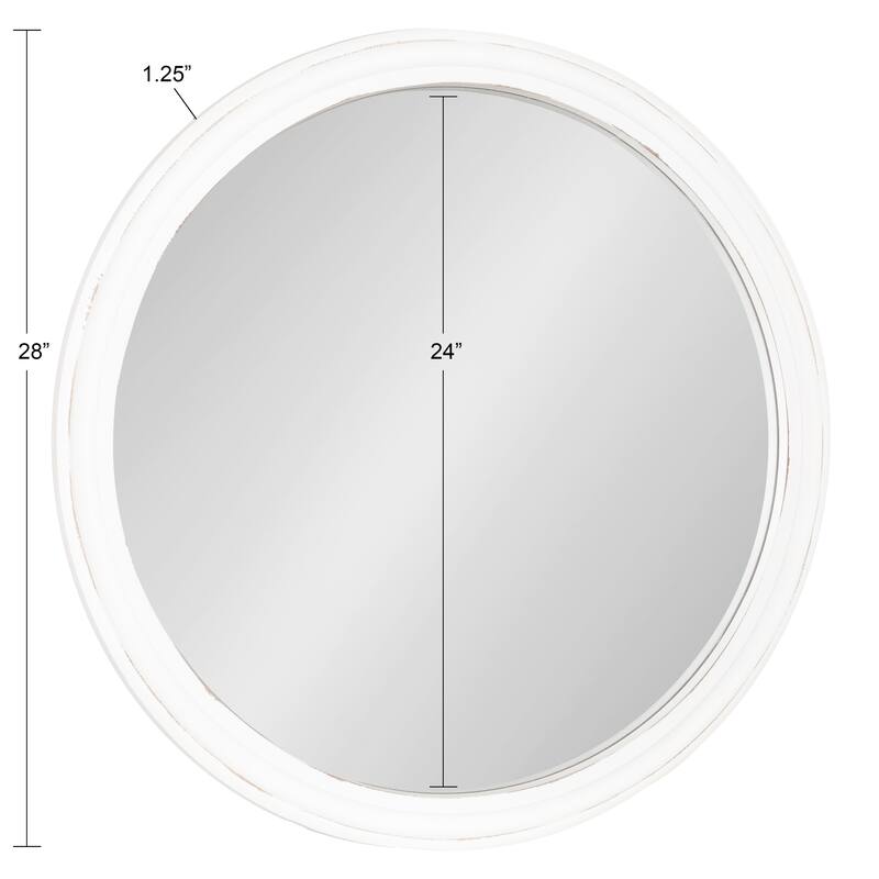 Kate and Laurel Mansell Wood Framed Wall Mirror - 28" Diameter