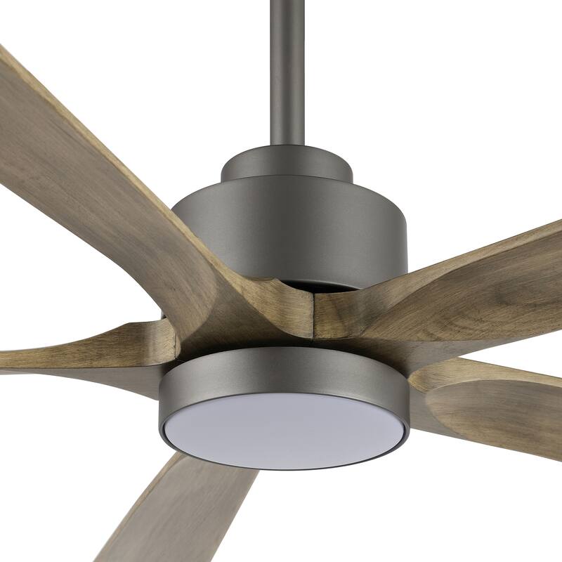 WINGBO 52" and 60" Solid Wood DC Motor Integrated LED Ceiling Fan with Remote