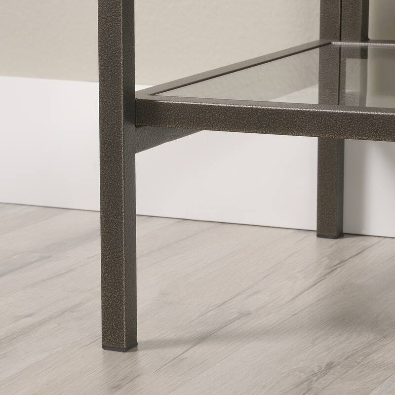 Wood Bookcase with Metal Shelves - 30" W x 14.57" D x 70.87" H