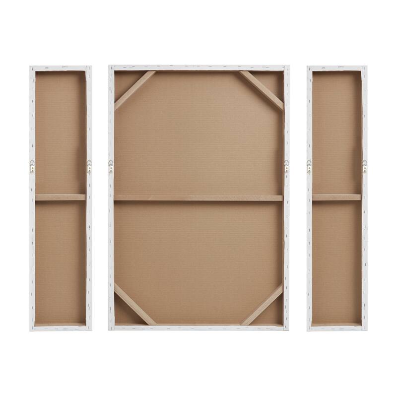 INK+IVY Silver Sand Hand Embellished Abstract 3-piece Canvas Wall Art Set