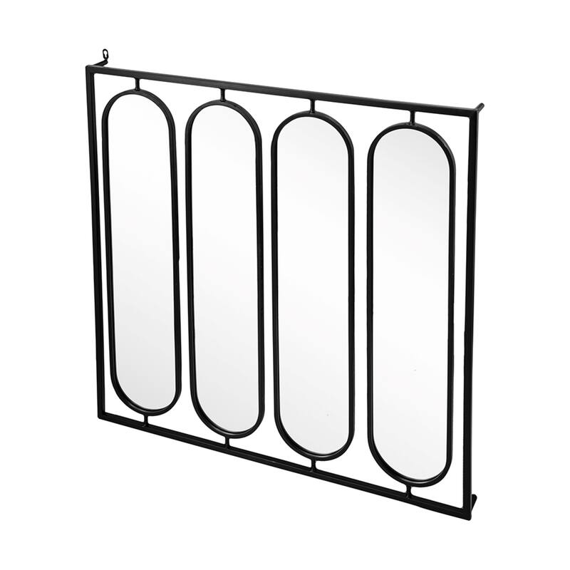 Square Framed 4-Oval Mirror - 36" - Black