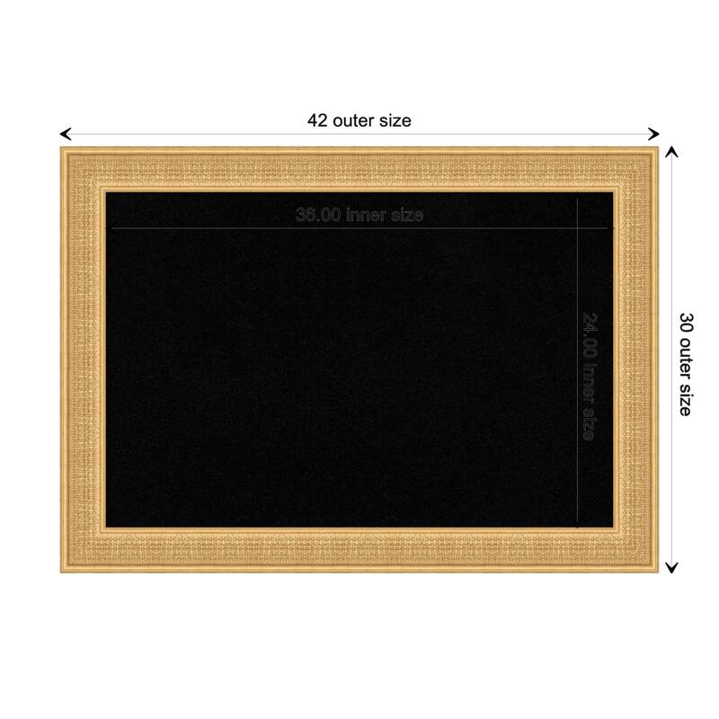 Trellis Wood Framed Black Corkboard Bulletin Board - Trellis Gold - Board Size 36x24