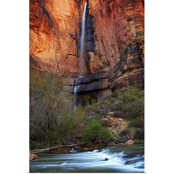 "Waterfall at Zion National Park" Poster Print