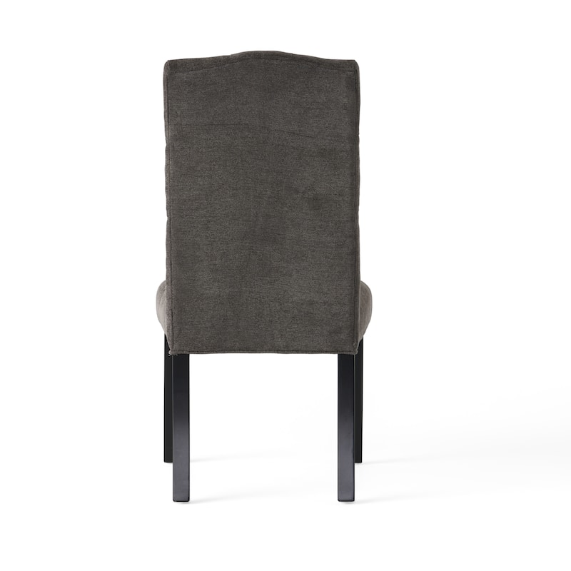 Crown Top Dark Grey Fabric Upholstered Dining Chair (Set of 2) by Christopher Knight Home