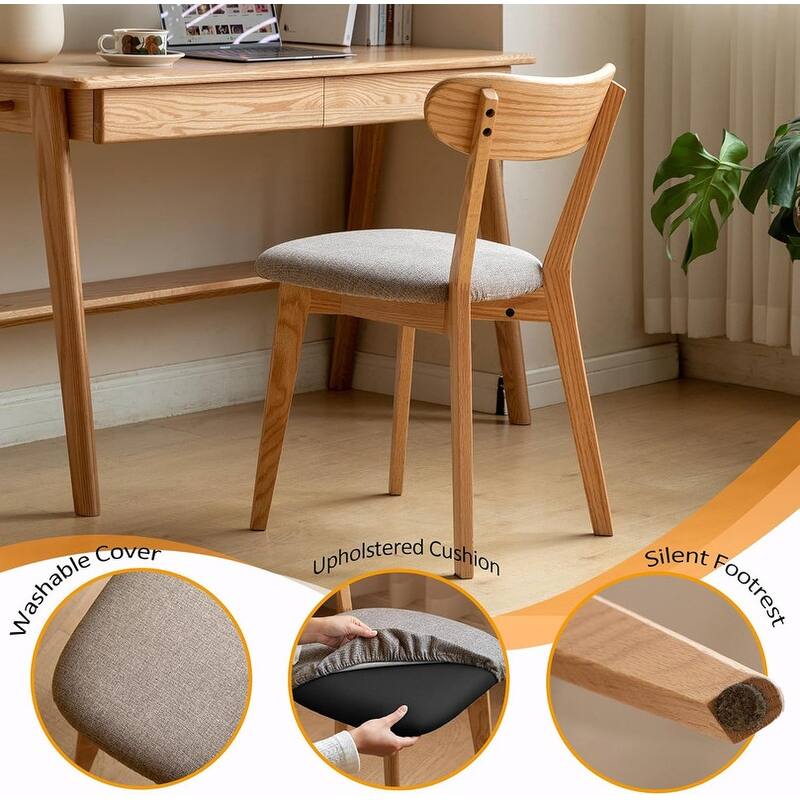 Spruce & Spring Upholstered Dining Chair Wooden Set of 4 Wood Chair Solid Chair Table Chair