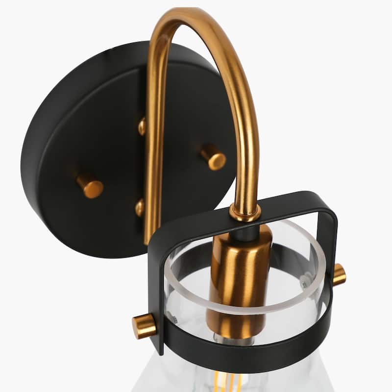 Mutch Rustic Farmhouse 1-light Wall Sconce Glass LED Dimmable Bathroom Vanity Light Kitchen Sink