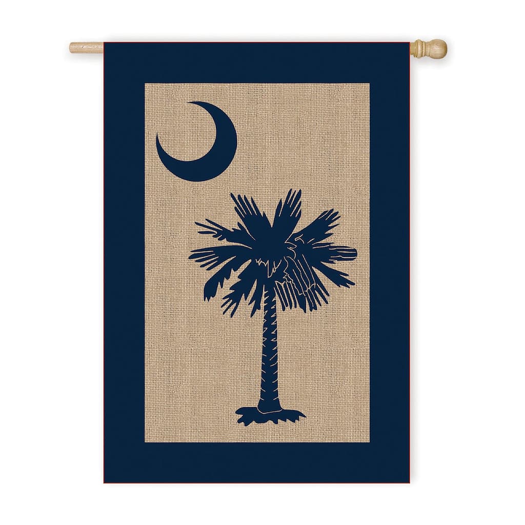 28 in. x 44 in. South Carolina Palmetto House Burlap Flag