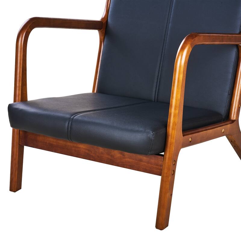 Javlergo Accent Chair Comfy Armchair with Lumbar Pillow and Thick Cushion Lounge Chair with Wood Frame Upholstered Arm Chair