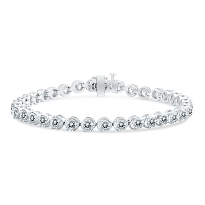Marquee 7 Carat TW Classic Diamond Tennis Bracelet in 14K White Gold
