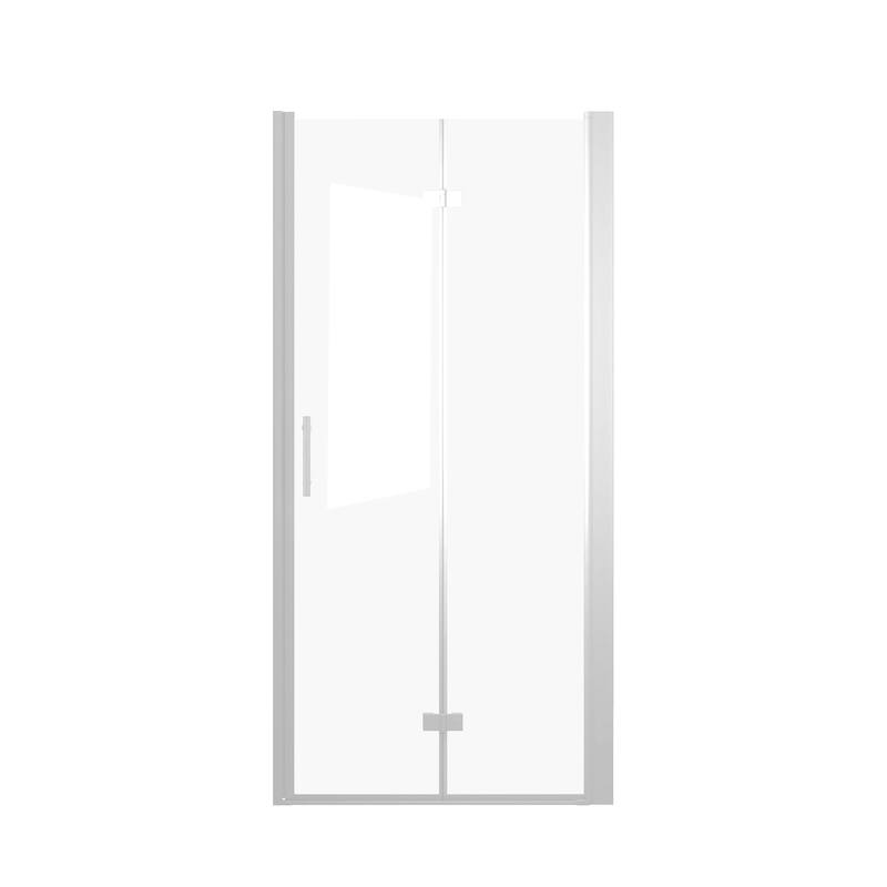 31-30"x 72" Bifold Shower Door, 1/4"(6mm) Tempered Glass, Aluminum Frame, Explosion Proof Film