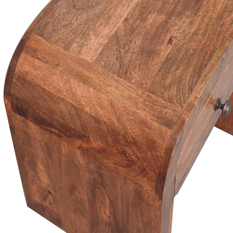 HomeRoots 16" Brown Solid Wood One Drawer Arched Nightstand