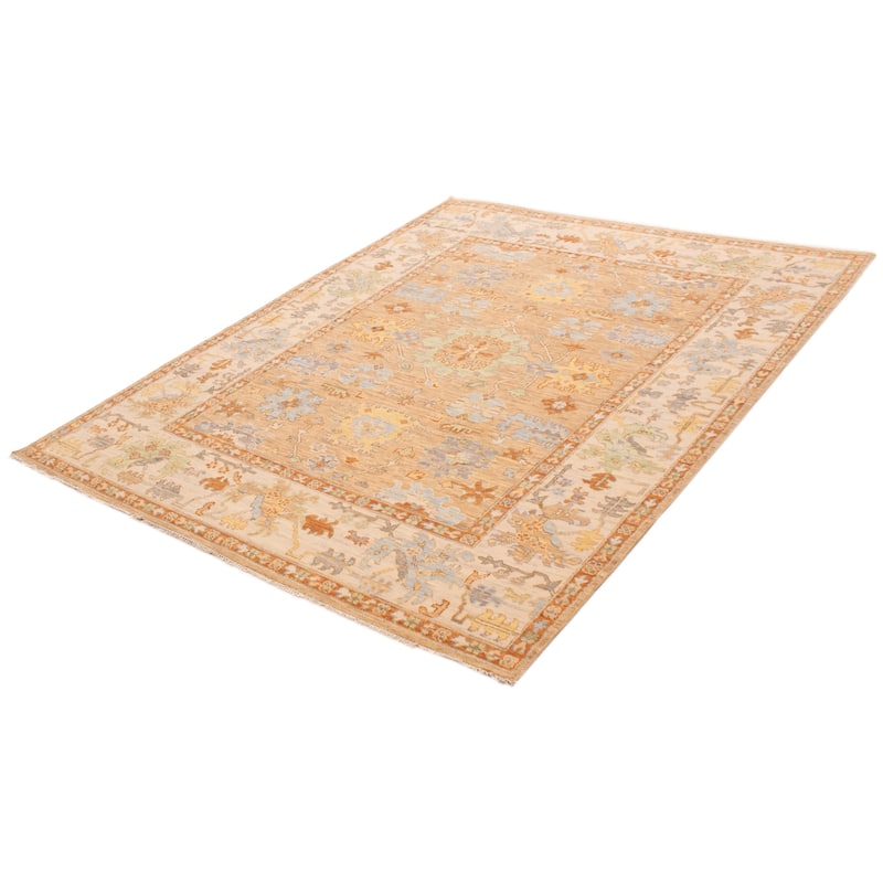 ECARPETGALLERY Hand-knotted Modern Oushak Light Brown Wool Rug - 8' 2" x 10' 7"