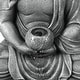 preview thumbnail 6 of 7, Grey Resin Meditating Buddha on Column Patio Fountain with LED Lights