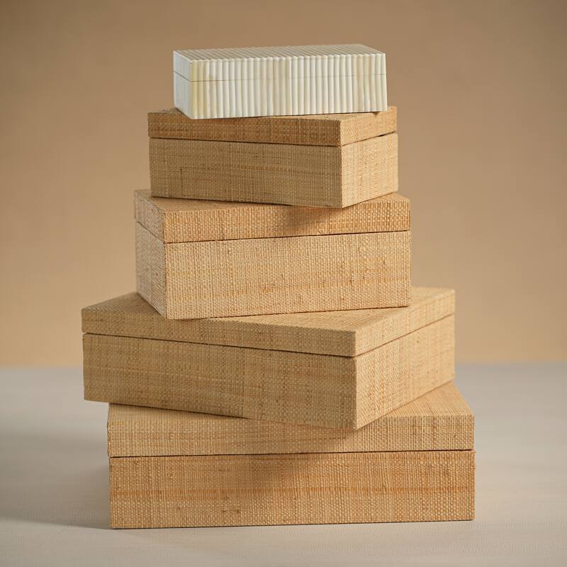 Drancy Ribbed Bone Inlay Decorative Box