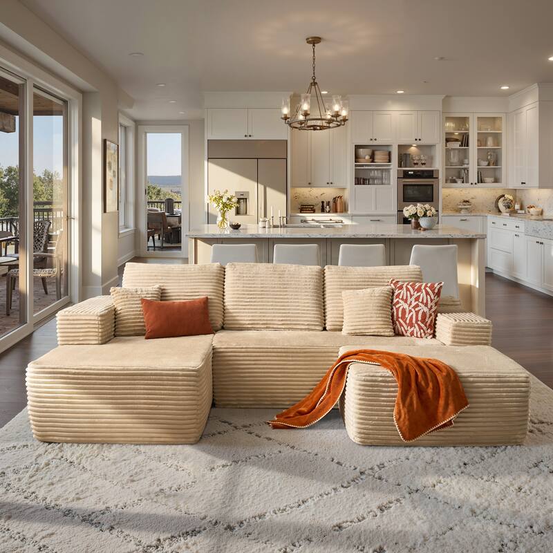 ​​OVIOS Lazy Chaise Lounge Sofa with Ottoman​