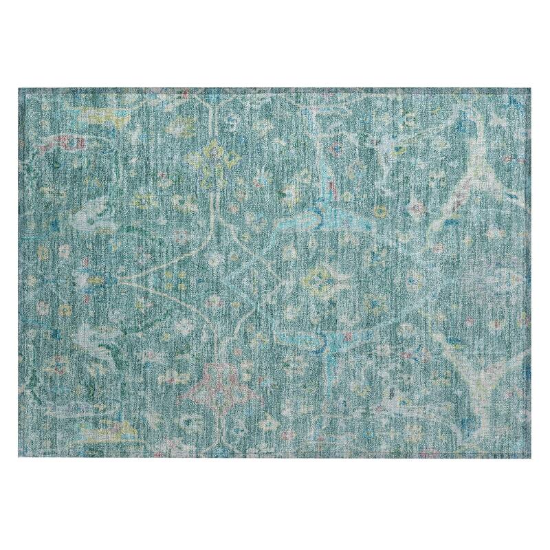 Machine Washable Indoor/ Outdoor Traditional Vintage Chantille Rug