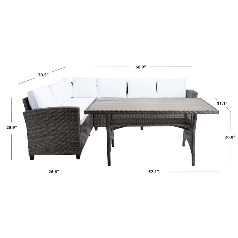 SAFAVIEH Outdoor Living Jovita 3-Piece Sectional Set