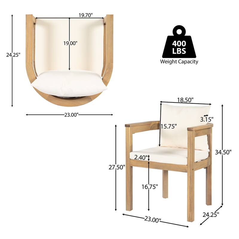 Christopher Knight Home - Carl Acacia Wood Outdoor Chairs (Set of 2)