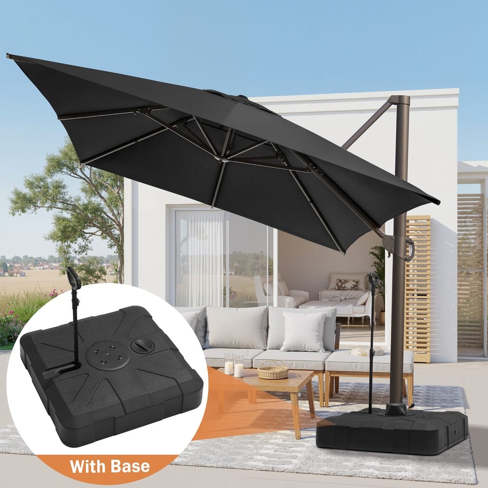 10 X 13FT Outdoor Patio Cantilever Umbrella with Rod Base