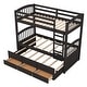 preview thumbnail 9 of 14, Twin over Twin Wood Black Bunk Bed with Trundle and Drawers