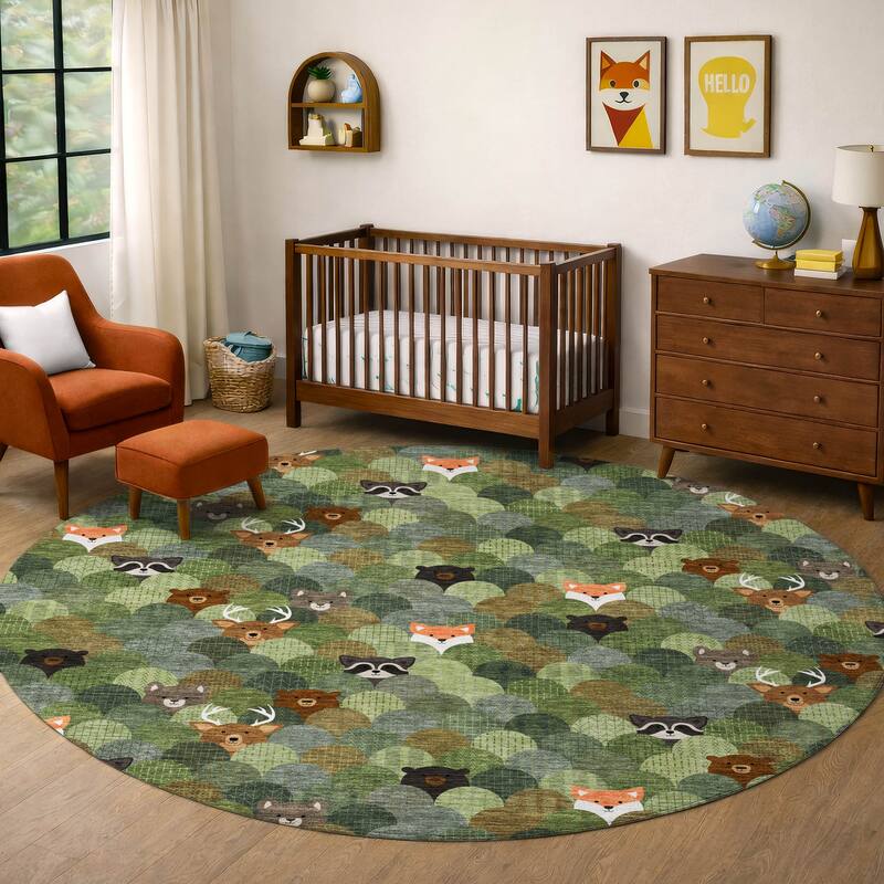 Machine Washable Indoor/ Outdoor Whimsy Critters Chantille Rug