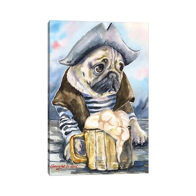 iCanvas "Pug The Sailor" by George Dyachenko Canvas Print