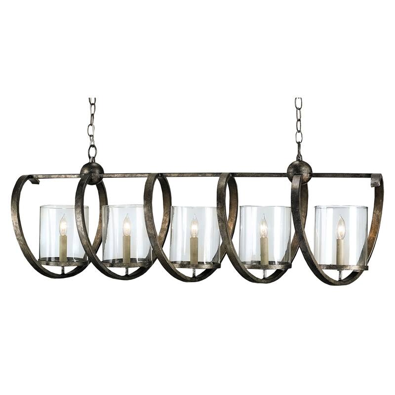 Currey & Company Maximus Bronze Chandelier - 16"h x 47"w x 13"d - 16"h x 47"w x 13"d - Pyrite Bronze