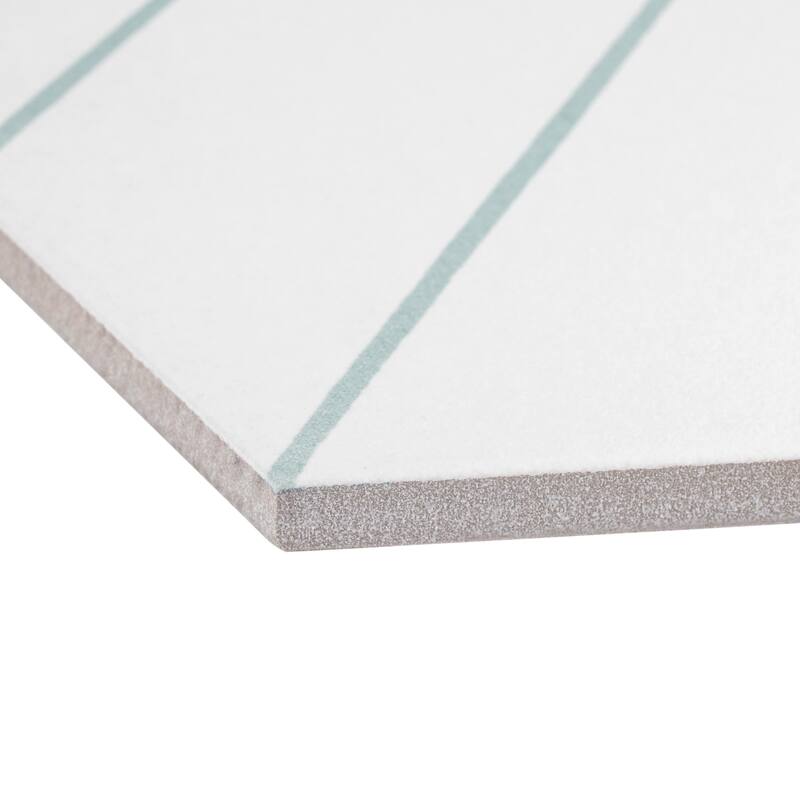 Merola Tile Porto Savona Hex Aqua 8-5/8" x 9-7/8" Porcelain Floor and Wall Tile