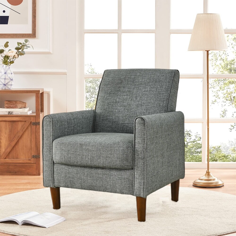 Modern Fabric Accent Arm Chair, Single Sofa, Club Chair, Wood Legs
