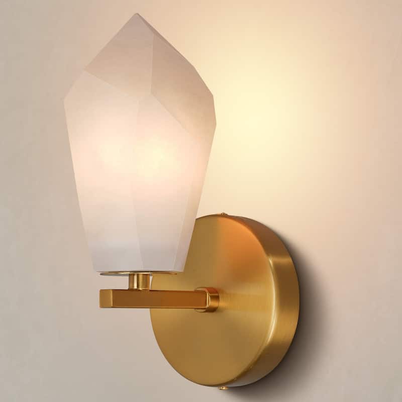 KAYLA Alabaster Chandelier/Sconce Kitchen Island Brass Hanging Lamp Mid Century Nordic Modern Chandelier - Sconce - Glod