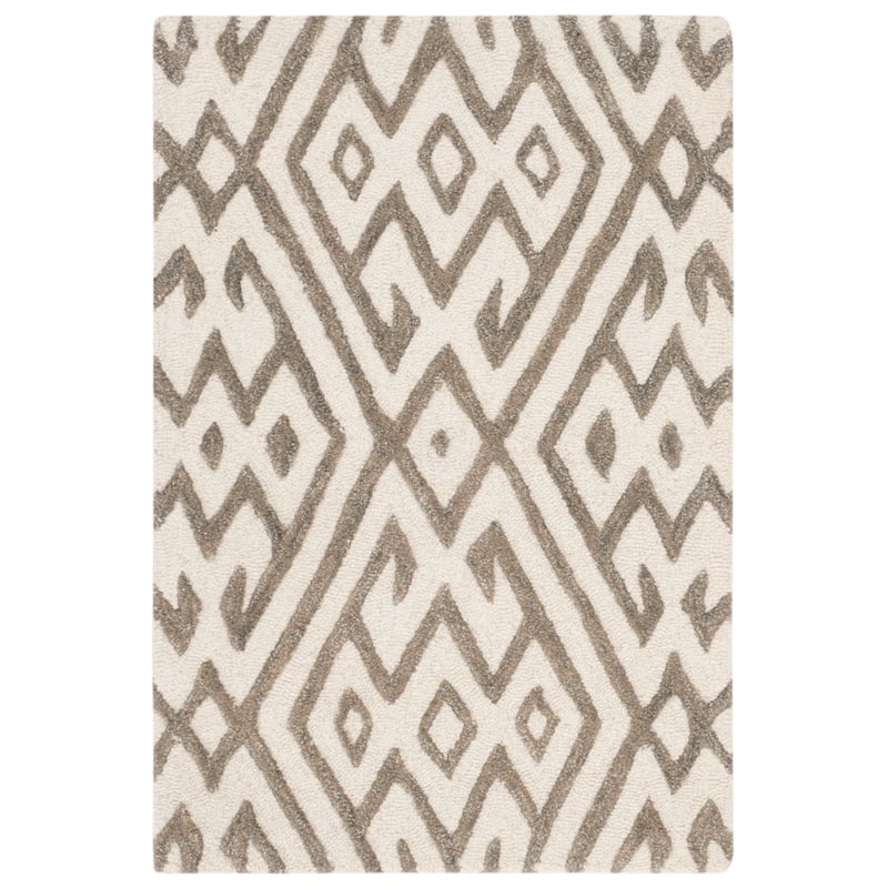 SAFAVIEH Handmade Cambridge Siri Modern Wool Rug - 2' x 3' - Ivory/Grey