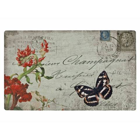 Printed Rubber Mat (Floral Butterfly) - Big