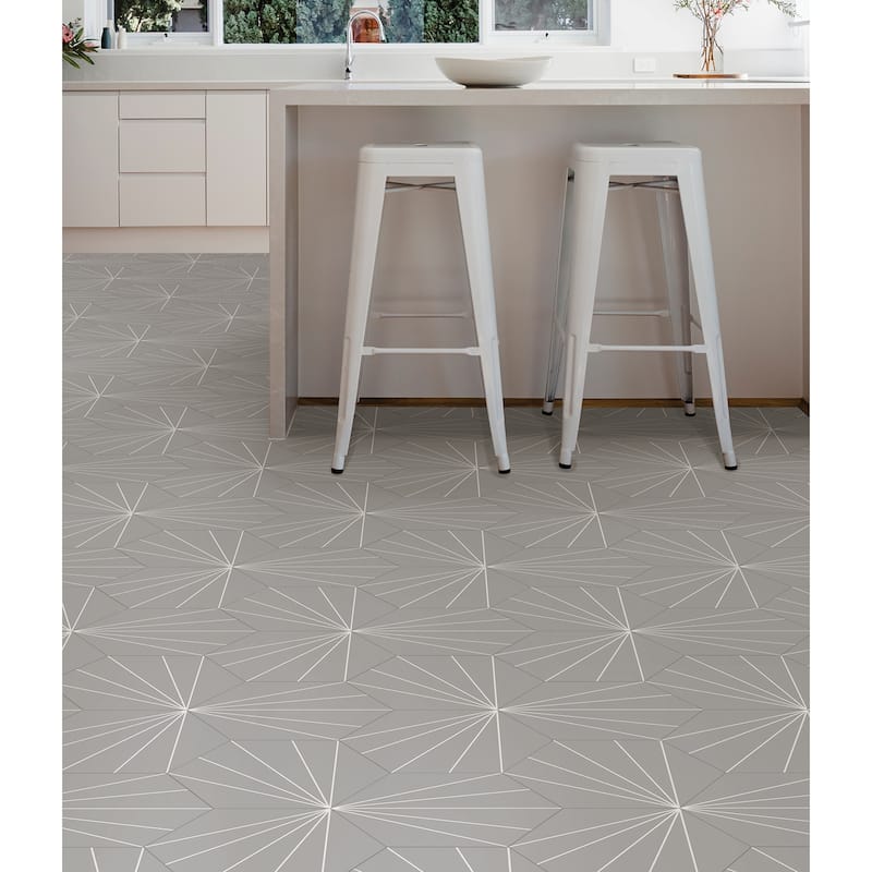 FloorPops Vers Peel & Stick Hexagon Floor Tiles
