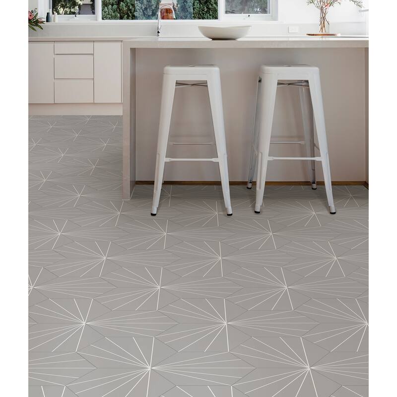 FloorPops Vers Peel & Stick Hexagon Floor Tiles