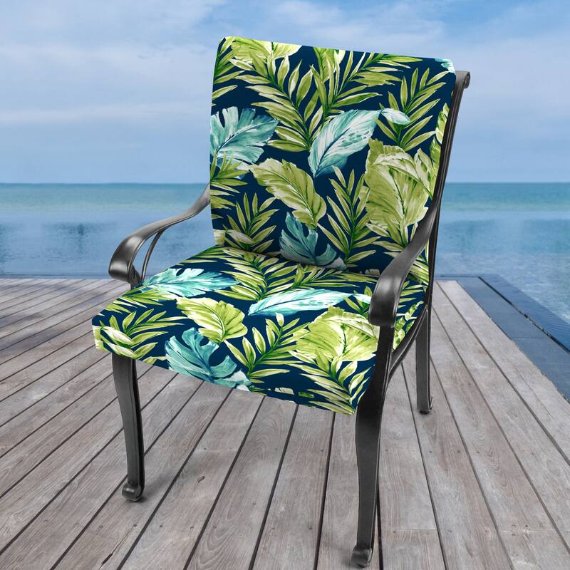 21" x 44" Outdoor Chair Cushion with Ties and Loop - 44'' L x 21'' W x 3.5'' H - Zealand Capri