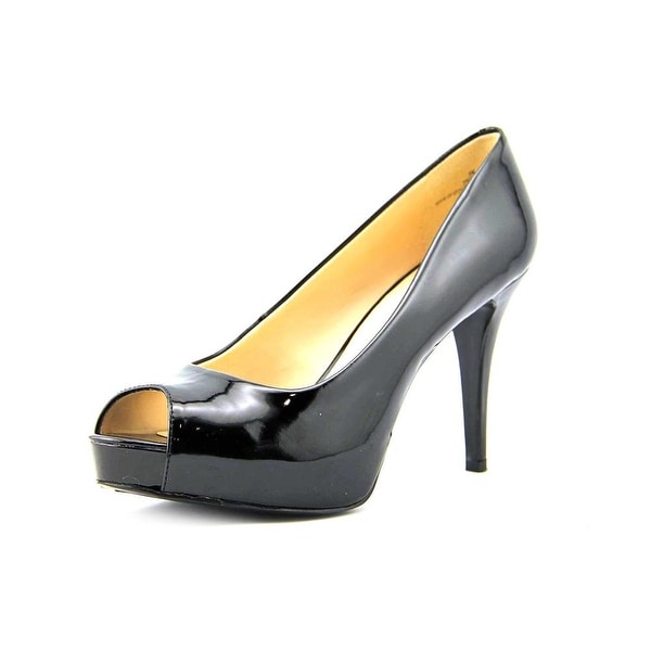Nine West Camya Women Peep-Toe Synthetic Black Heels