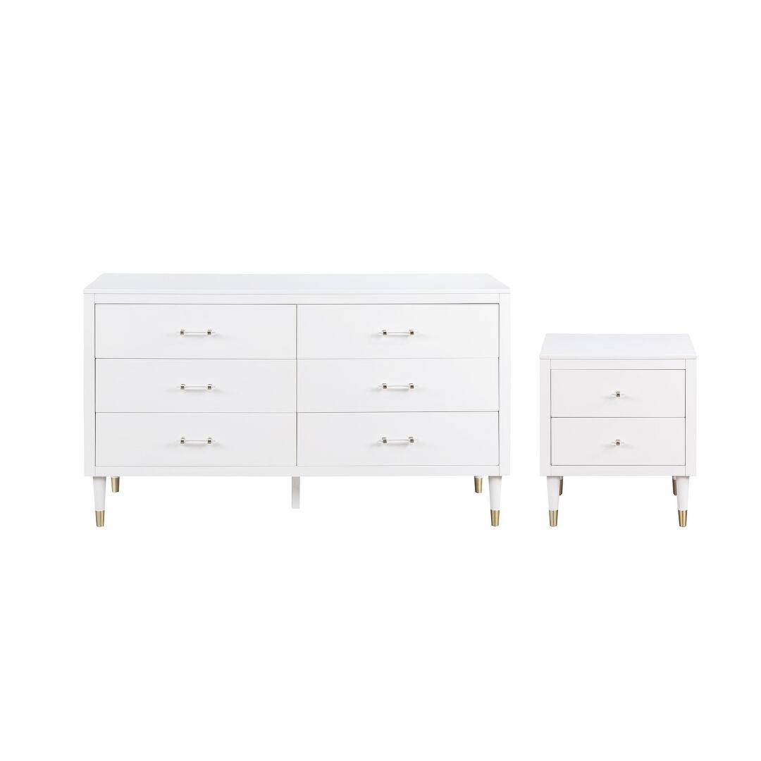 Manhattan Comfort Stanton 2Piece Modern Dresser and Nightstand Set